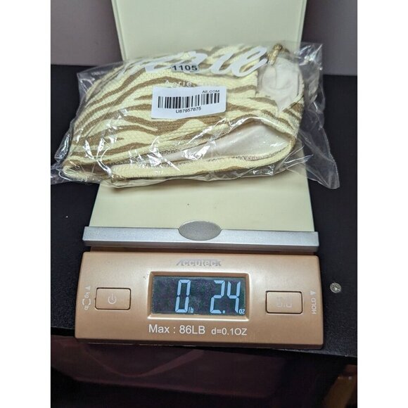 AERIE ZEBRA STRIPED BIKINI SMALL CREAM BROWN TAN BANDEAU KEYHOLE GOLDEN HALTER - Picture 13 of 13